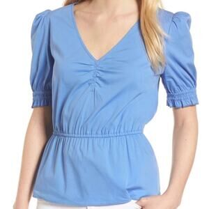 Hinge Nordstrom Ruched Poplin Top NWT